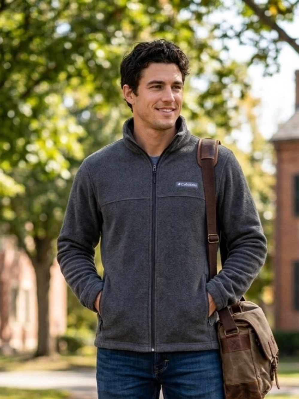​NWT Columbia Men's Mount Grant Fleece Jacket Full Zip — Charcoal Gray — Small